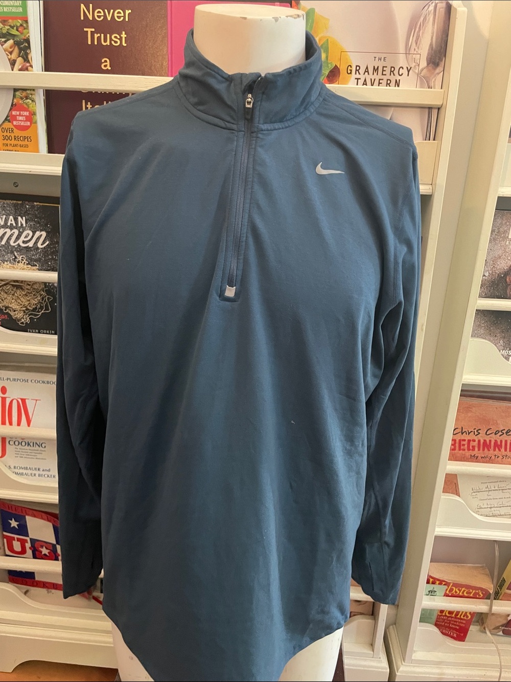 Nike Running Slate Blue Quarter-Zip Long Sleeve Pullover